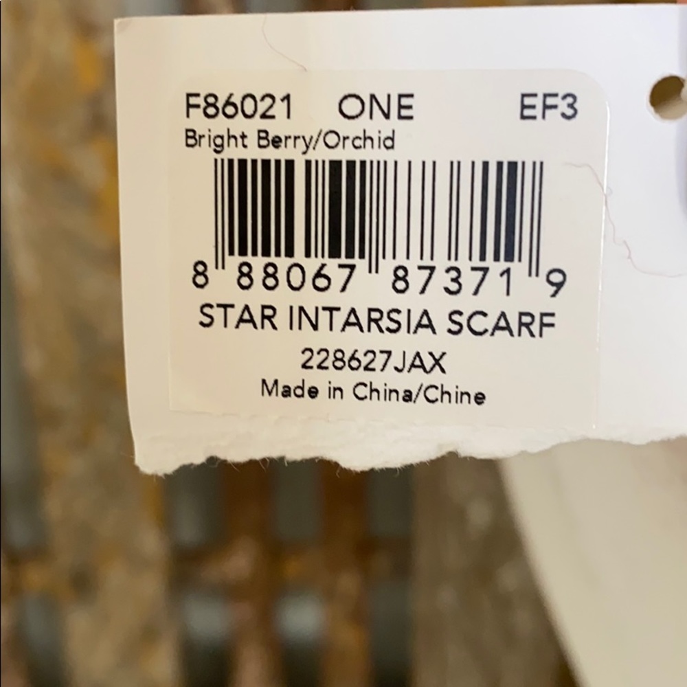 Coach Burgundy Pink 86201 Star Intarsia Scarf - Picture 2 of 7